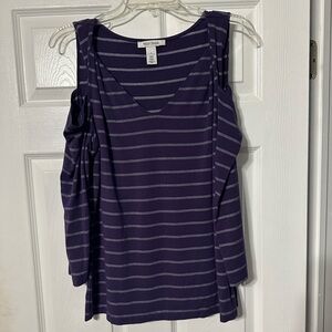 White House Black Market Twist Strap Cold Shoulder Top